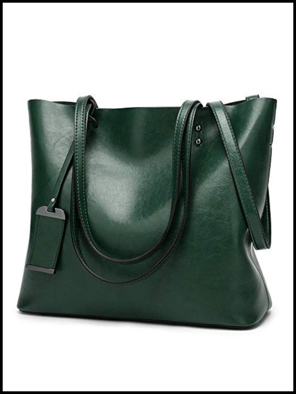 Women's Greased Leather Satchel Tote Removable Strap Shoulder Bag